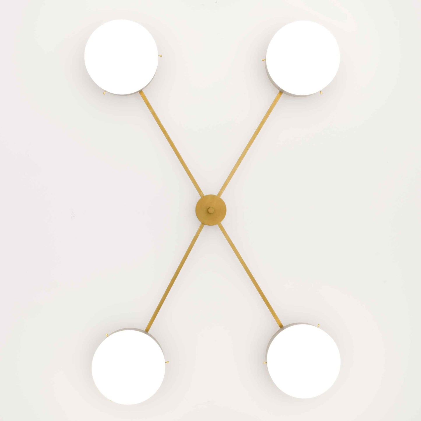 Design for Macha Celeste Aurora Ceiling or Wall-Mounted Blackened Four-Armed Brass Lamp
