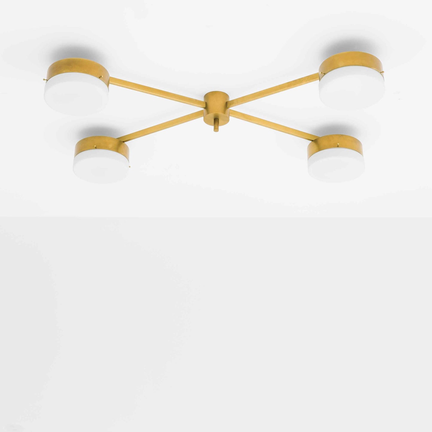 Design for Macha Celeste Aurora Ceiling or Wall-Mounted Polished Brushed Four-Armed Brass Lamp