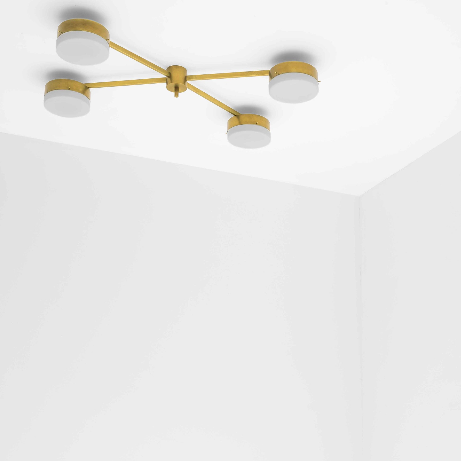Design for Macha Celeste Aurora Ceiling or Wall-Mounted Polished Four-Armed Brass Lamp