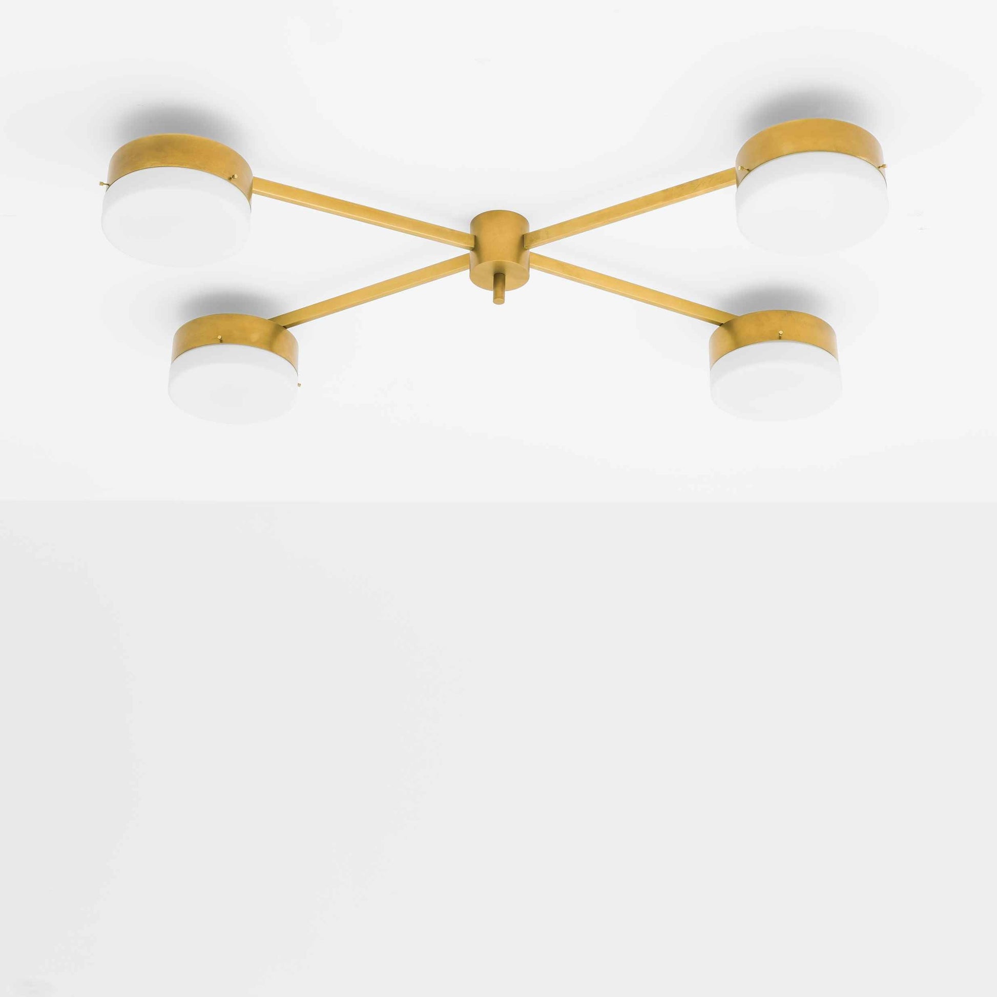 Design for Macha Celeste Aurora Ceiling or Wall-Mounted Polished Four-Armed Brass Lamp