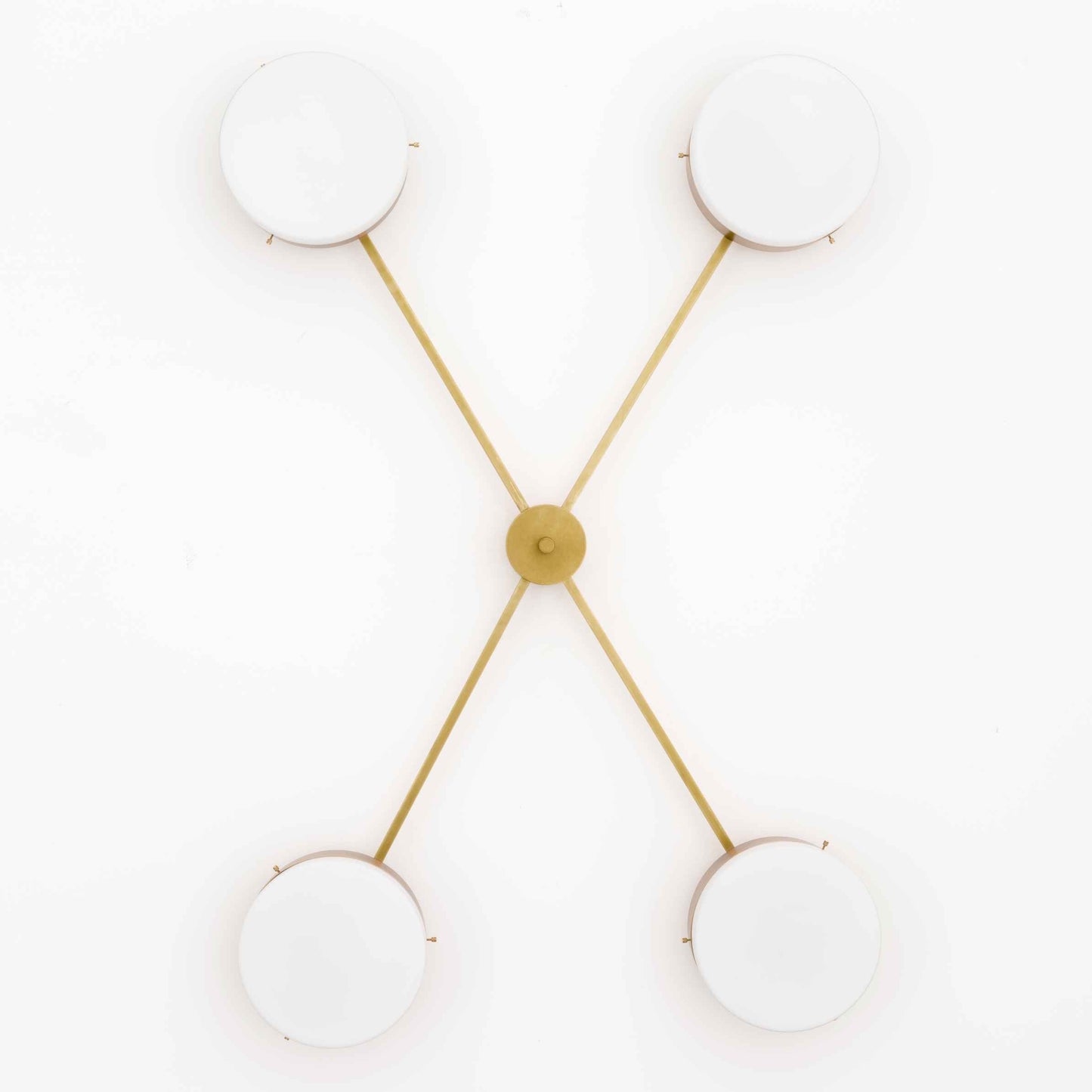 Design for Macha Celeste Aurora Ceiling or Wall-Mounted Unpolished Balanced Four-Armed Brass Lamp