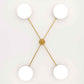 Design for Macha Celeste Aurora Ceiling or Wall-Mounted Unpolished Opaque Four-Armed Brass Lamp