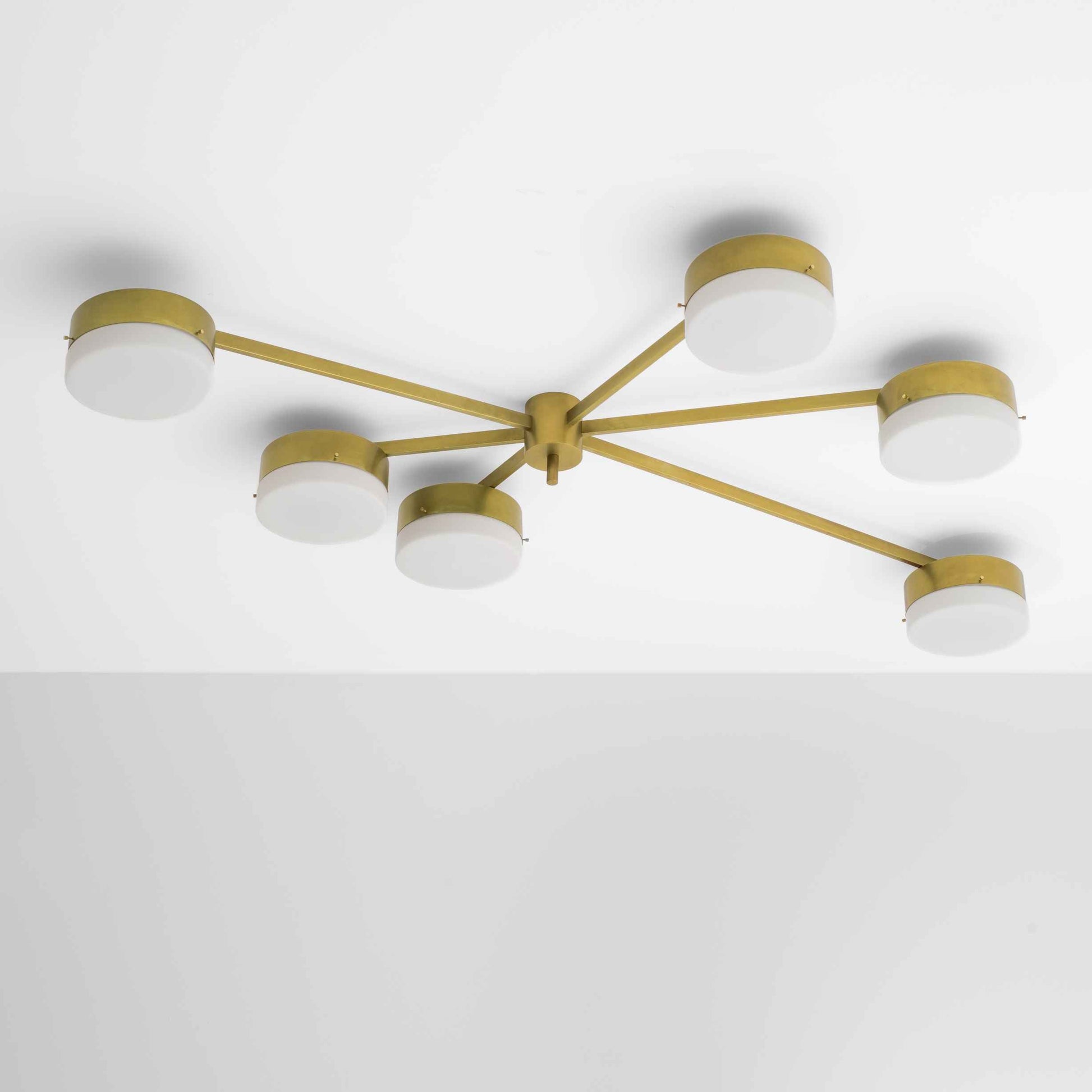 Design for Macha Celeste Effervescence Ceiling or Wall-Mounted Bronze Six-Armed Brass Lamp