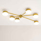 Design for Macha Celeste Effervescence Ceiling or Wall-Mounted Polished Six-Armed Brass Lamp