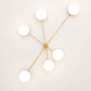 Design for Macha Celeste Effervescence Ceiling or Wall-Mounted Polished Six-Armed Brass Lamp