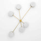 Design for Macha Celeste Effervescence Ceiling or Wall-Mounted Unpolished Lucid Six-Armed Brass Lamp