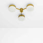 Design for Macha Celeste Epiphany Ceiling or Wall-Mounted Polished Brushed Three-Armed Brass Lamp