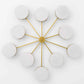 Design for Macha Celeste Epoch Ceiling or Wall-Mounted Unpolished Balanced Ten-Armed Brass Lamp