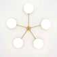 Design for Macha Celeste Ethereal Ceiling or Wall-Mounted Blackened Five-Armed Brass Lamp