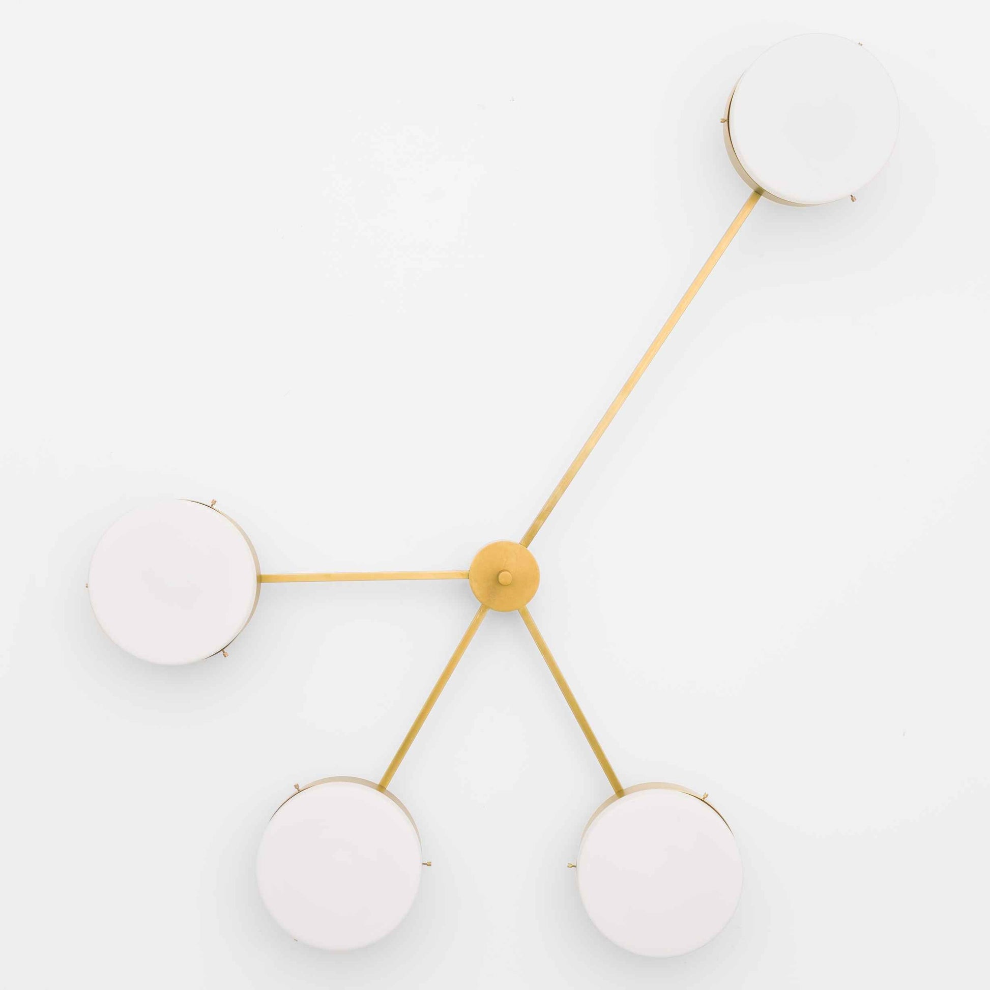 Design for Macha Celeste Incandescence Ceiling or Wall-Mounted Blackened Four-Armed Brass Lamp