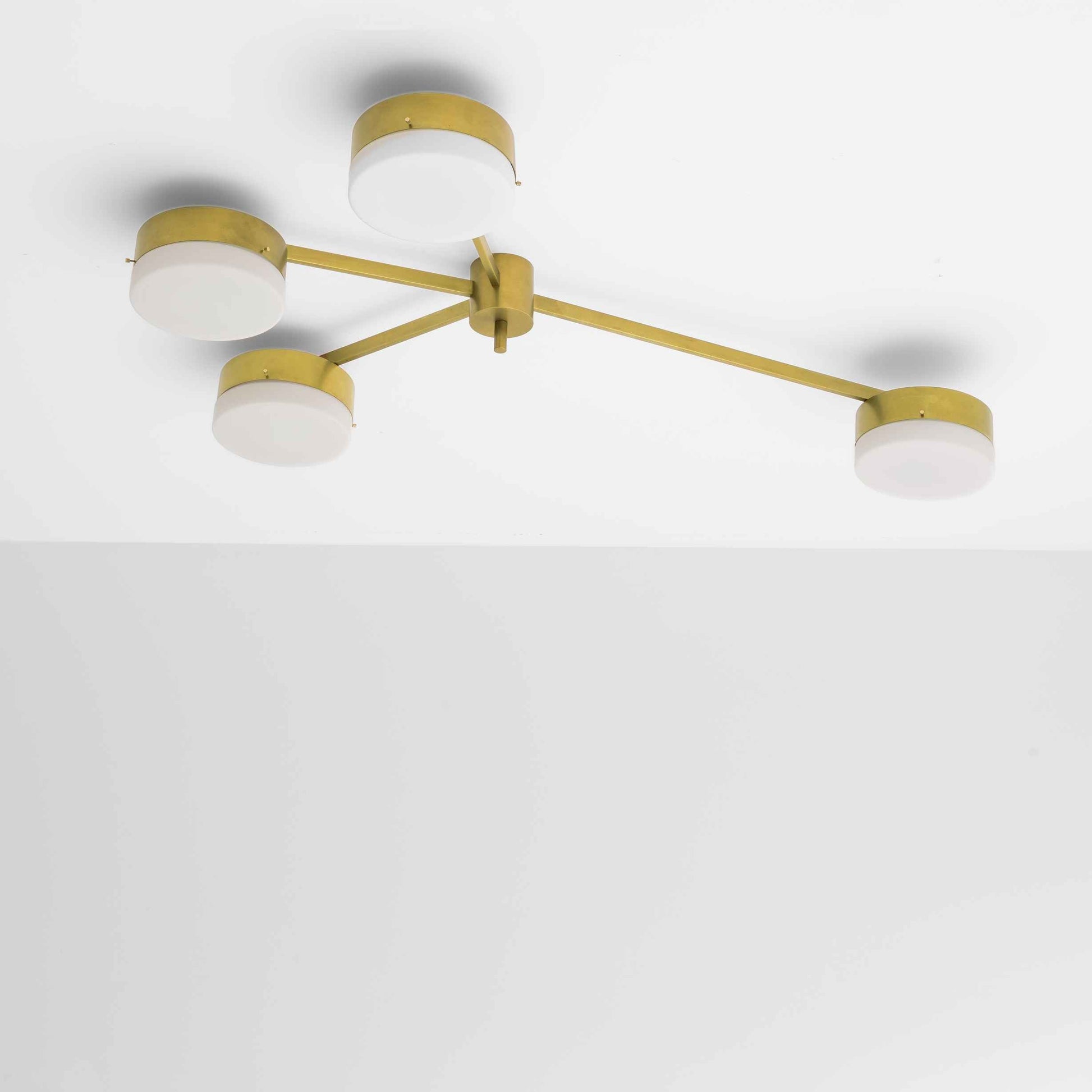 Design for Macha Celeste Incandescence Ceiling or Wall-Mounted Chromed Lucid Four-Armed Brass Lamp
