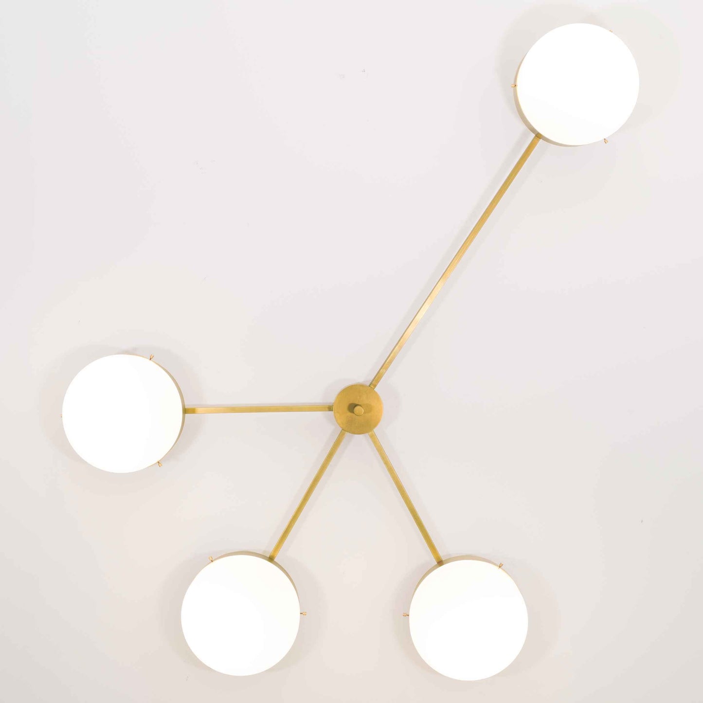 Design for Macha Celeste Incandescence Ceiling or Wall-Mounted Chromed Lucid Four-Armed Brass Lamp