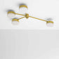 Design for Macha Celeste Incandescence Ceiling or Wall-Mounted Polished Four-Armed Brass Lamp