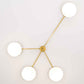 Design for Macha Celeste Incandescence Ceiling or Wall-Mounted Unpolished Lucid Four-Armed Brass Lamp