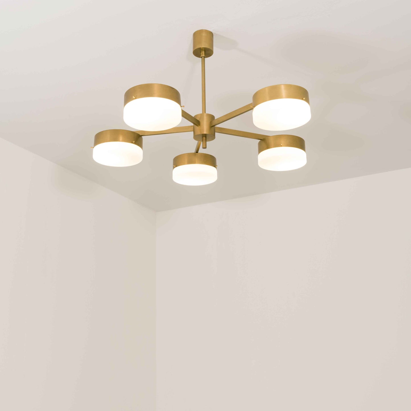 Design for Macha Celeste Luminescence Ceiling or Wall-Mounted Bronze Five-Armed Brass Lamp
