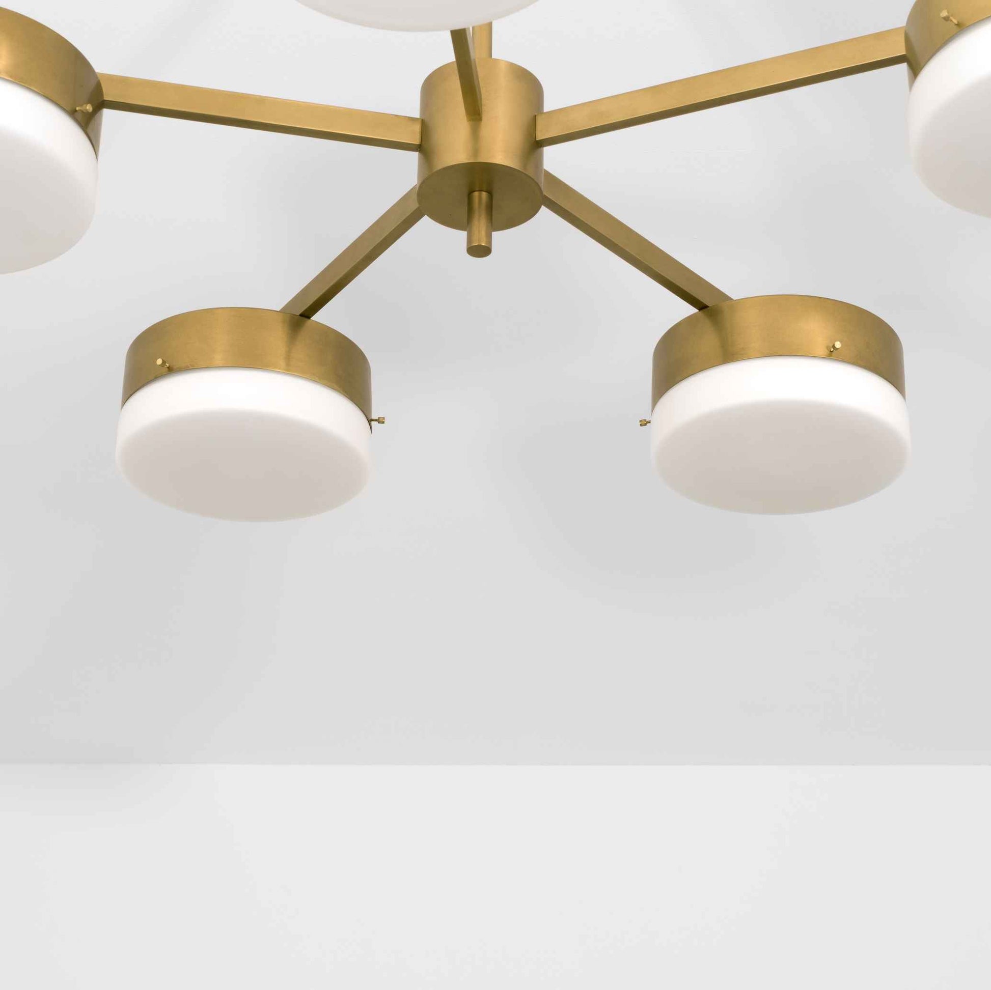 Design for Macha Celeste Luminescence Ceiling or Wall-Mounted Bronze Five-Armed Brass Lamp
