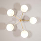 Design for Macha Celeste Luminescence Ceiling or Wall-Mounted Bronze Five-Armed Brass Lamp