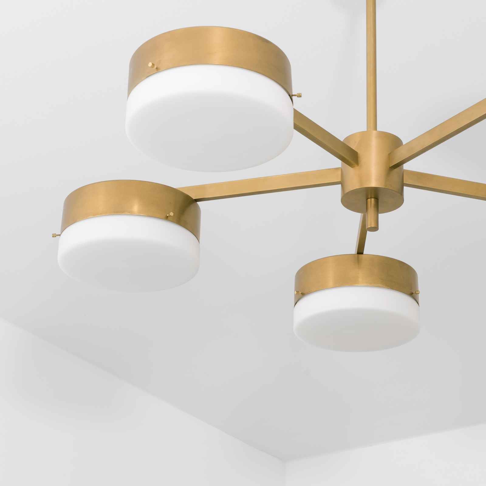 Design for Macha Celeste Luminescence Ceiling or Wall-Mounted Chromed Lucid Five-Armed Brass Lamp