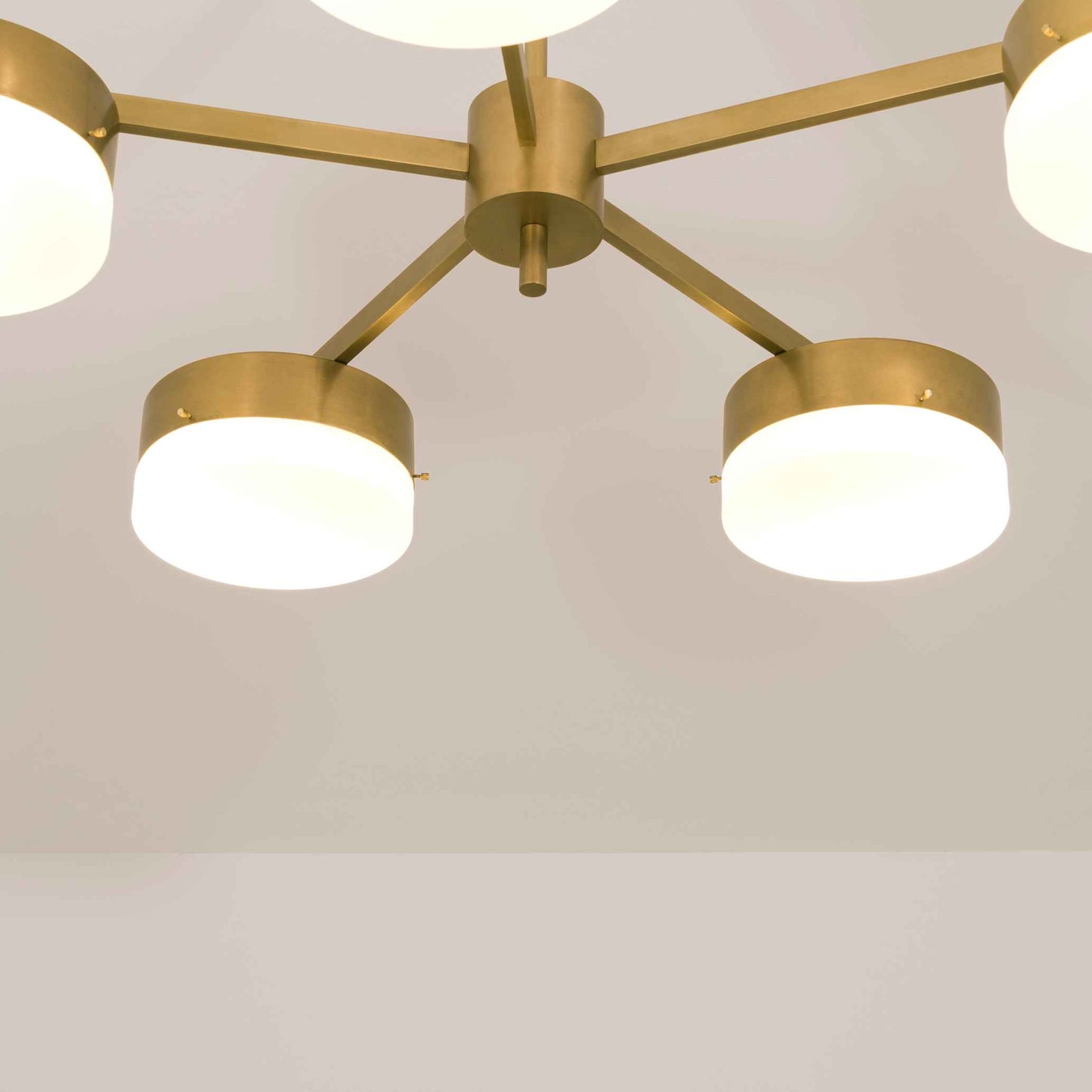 Design for Macha Celeste Luminescence Ceiling or Wall-Mounted Polished Five-Armed Brass Lamp