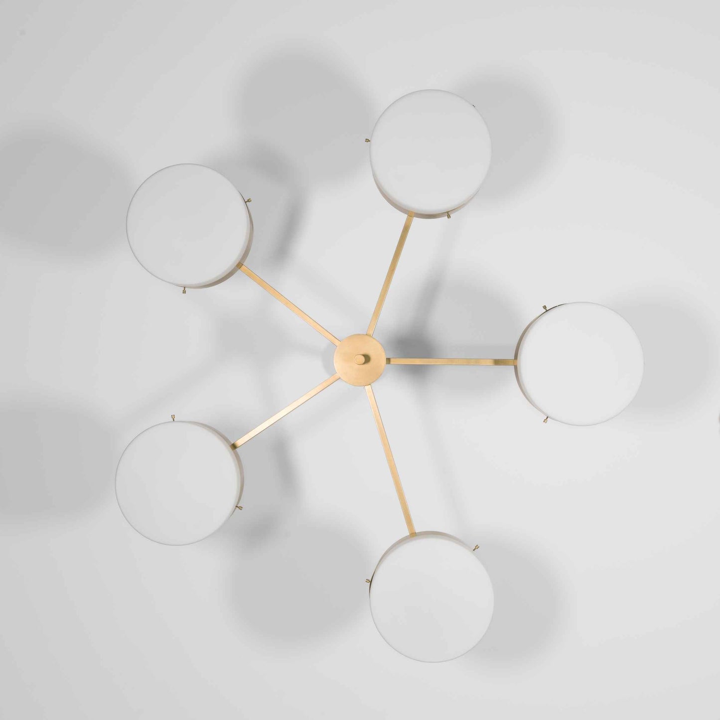 Design for Macha Celeste Luminescence Ceiling or Wall-Mounted Polished Five-Armed Brass Lamp