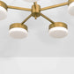 Design for Macha Celeste Luminescence Ceiling or Wall-Mounted Unpolished Balanced Five-Armed Brass Lamp