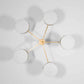 Design for Macha Celeste Luminescence Ceiling or Wall-Mounted Unpolished Balanced Five-Armed Brass Lamp