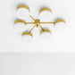 Design for Macha Celeste Phosphenes Ceiling or Wall-Mounted Blackened Six-Armed Brass Lamp