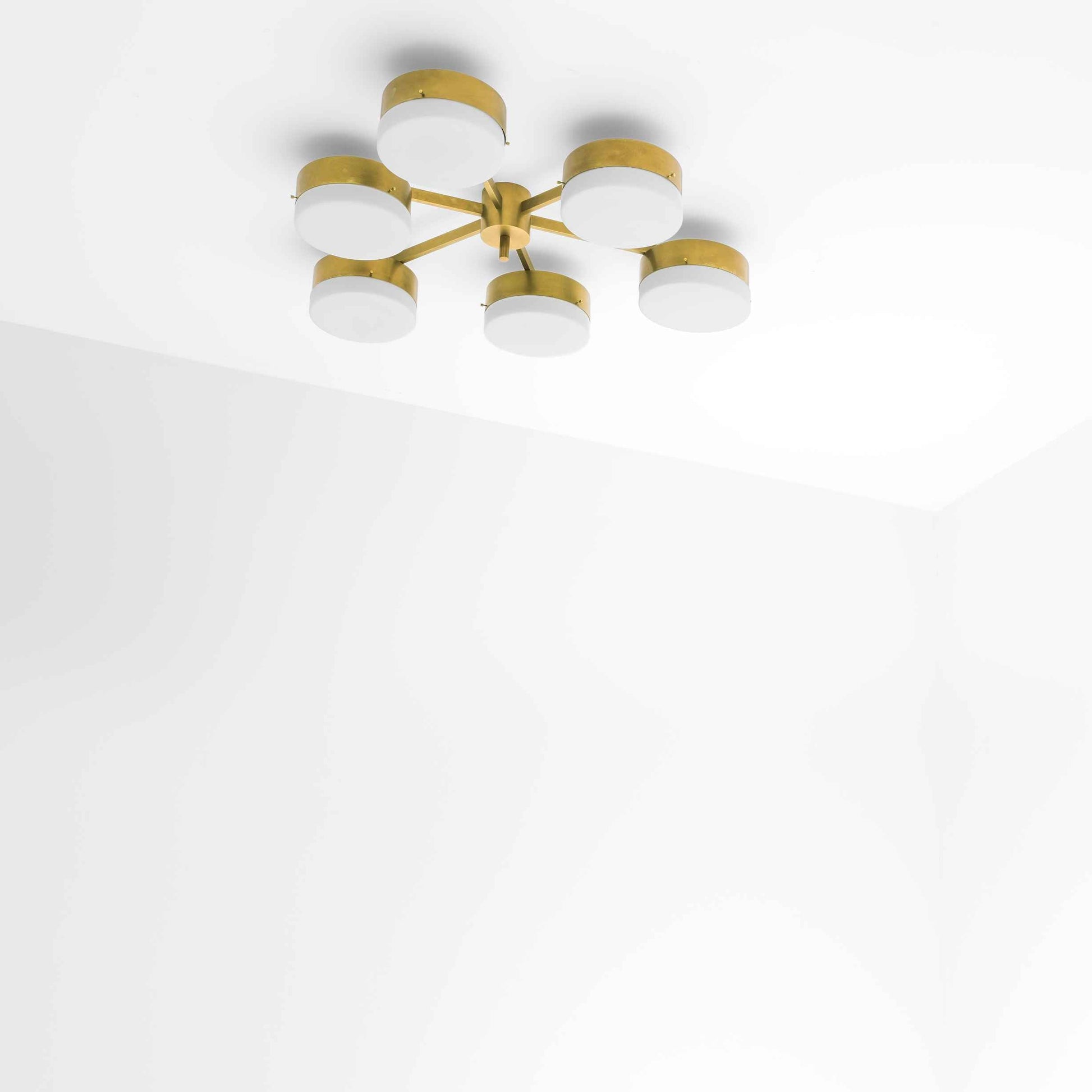 Design for Macha Celeste Phosphenes Ceiling or Wall-Mounted Polished Six-Armed Brass Lamp