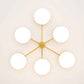Design for Macha Celeste Phosphenes Ceiling or Wall-Mounted Polished Six-Armed Brass Lamp