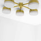 Design for Macha Celeste Phosphenes Ceiling or Wall-Mounted Unpolished Opaque Six-Armed Brass Lamp