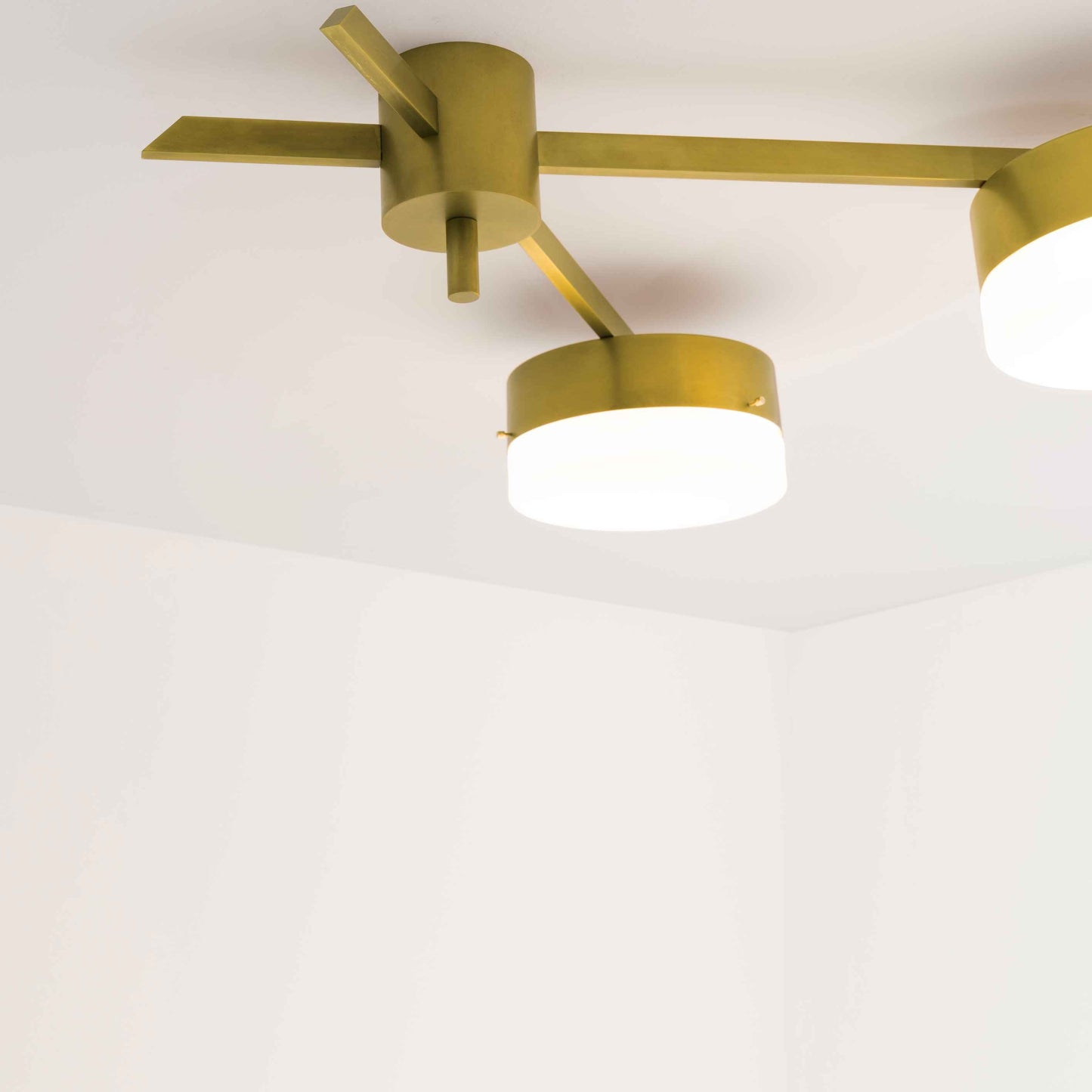 Design for Macha Celeste Serendipity Ceiling or Wall-Mounted Blackened Two-Armed Brass Lamp