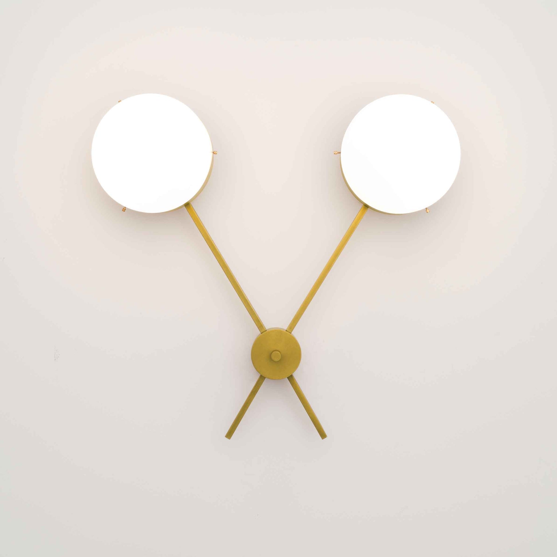 Design for Macha Celeste Serendipity Ceiling or Wall-Mounted Blackened Two-Armed Brass Lamp