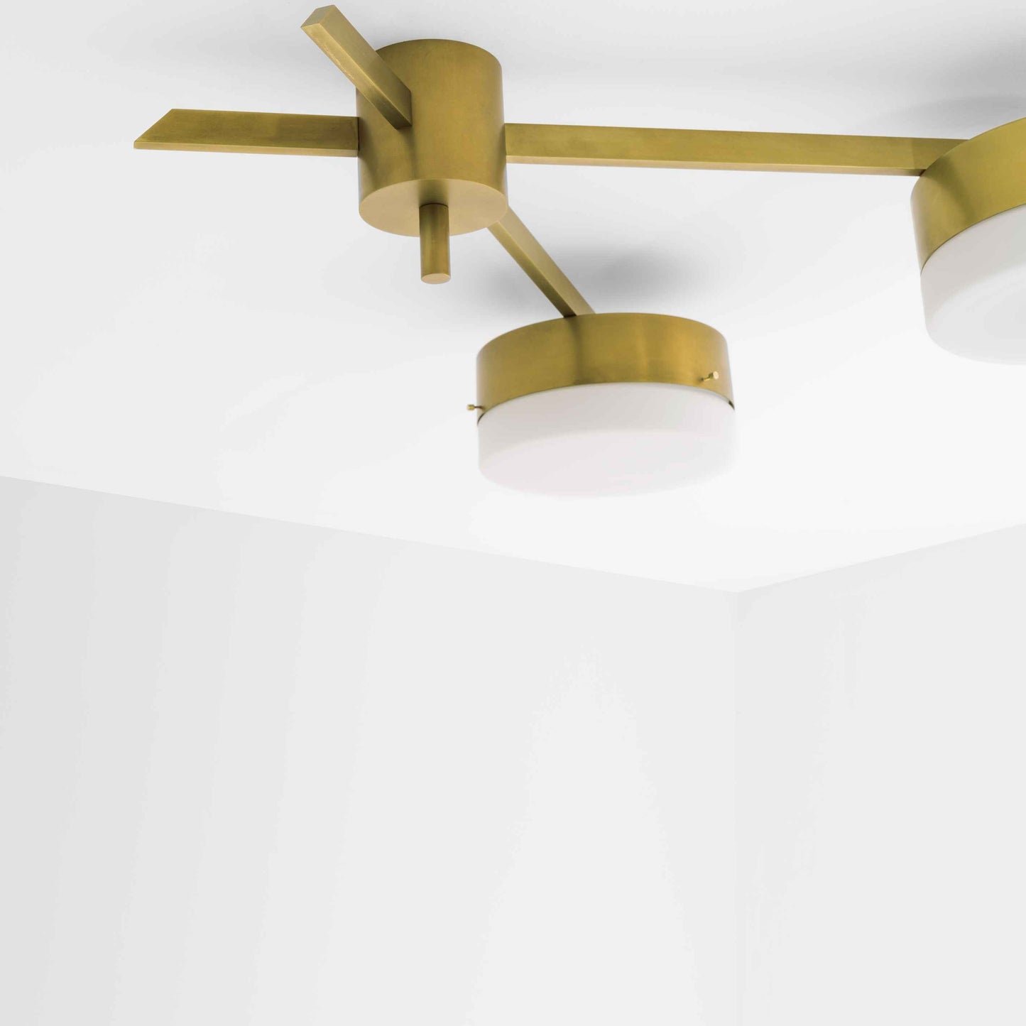 Design for Macha Celeste Serendipity Ceiling or Wall-Mounted Chromed Opaque Two-Armed Brass Lamp