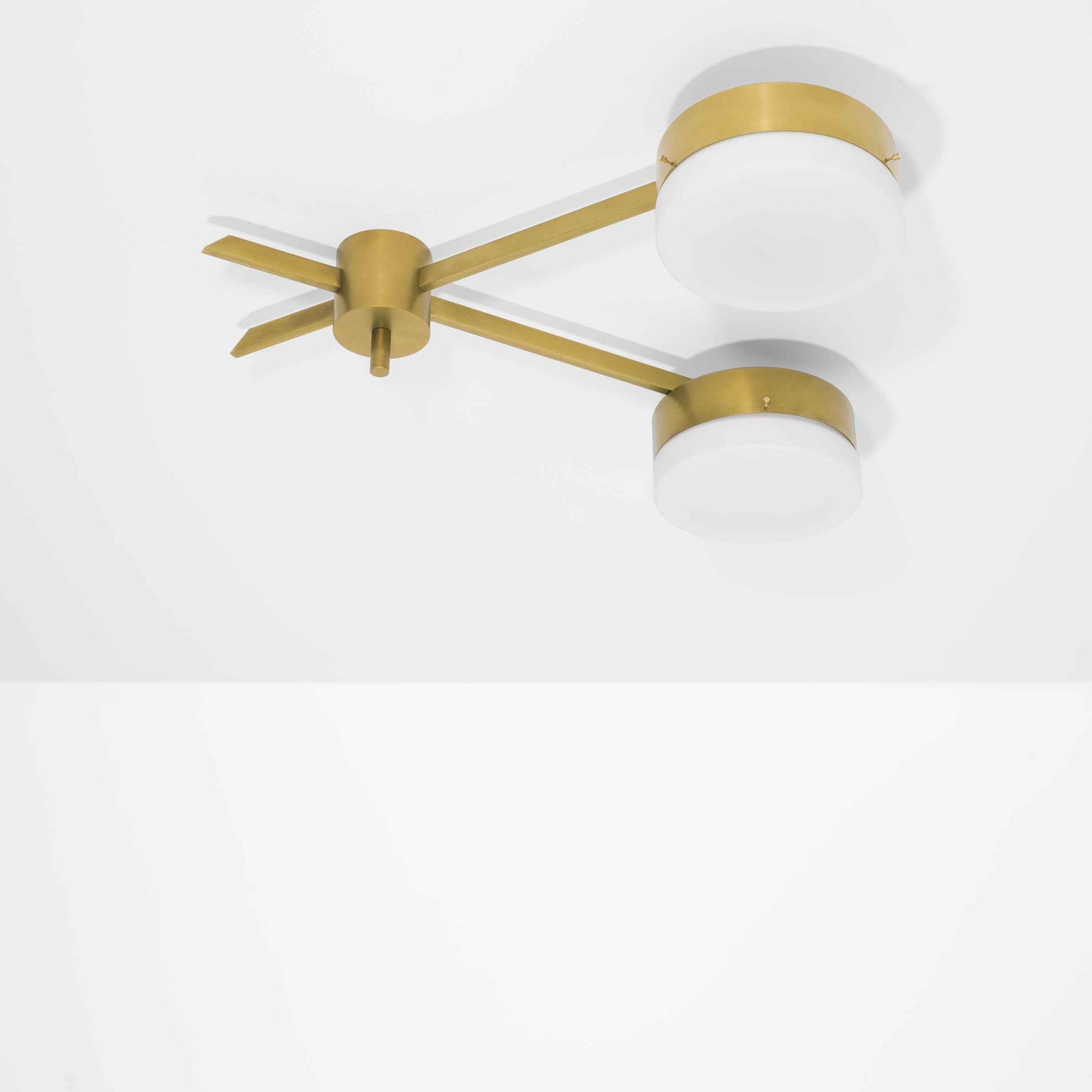 Design for Macha Celeste Serendipity Ceiling or Wall-Mounted Polished Brushed Two-Armed Brass Lamp