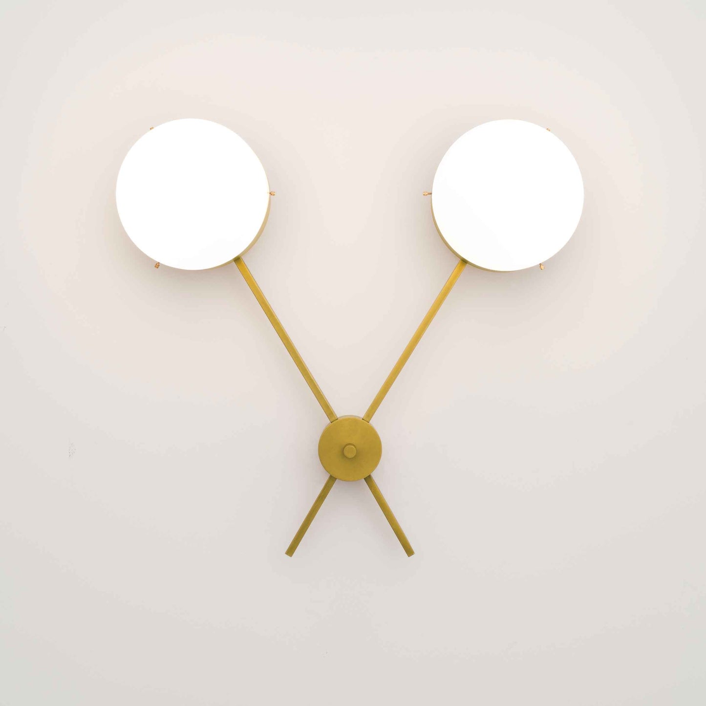 Design for Macha Celeste Serendipity Ceiling or Wall-Mounted Polished Two-Armed Brass Lamp