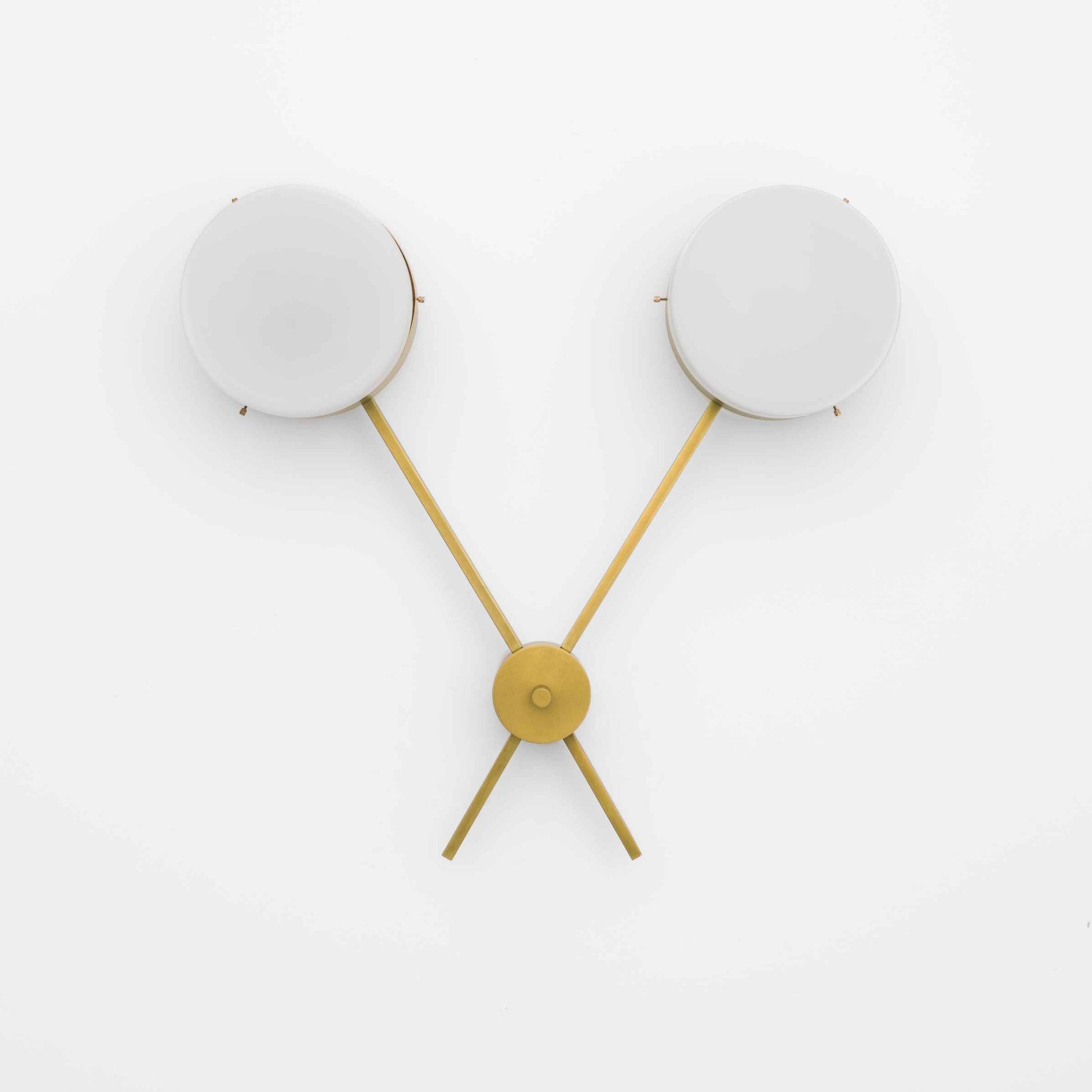 Design for Macha Celeste Serendipity Ceiling or Wall-Mounted Polished Two-Armed Brass Lamp