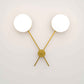 Design for Macha Celeste Serendipity Ceiling or Wall-Mounted Unpolished Lucid Two-Armed Brass Lamp