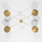 Design for Macha Celeste Supine Ceiling or Wall-Mounted Chromed Lucid Four-Armed Brass Lamp