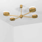 Design for Macha Celeste Supine Ceiling or Wall-Mounted Chromed Opaque Four-Armed Brass Lamp