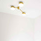 Design for Macha Celeste Syzygy Ceiling or Wall-Mounted Chromed Opaque Three-Armed Brass Lamp