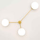 Design for Macha Celeste Syzygy Ceiling or Wall-Mounted Unpolished Balanced Three-Armed Brass Lamp