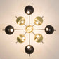 Design for Macha Helios Octo I Ceiling or Wall-Mounted Blackened Eight-Armed Brass Lamp