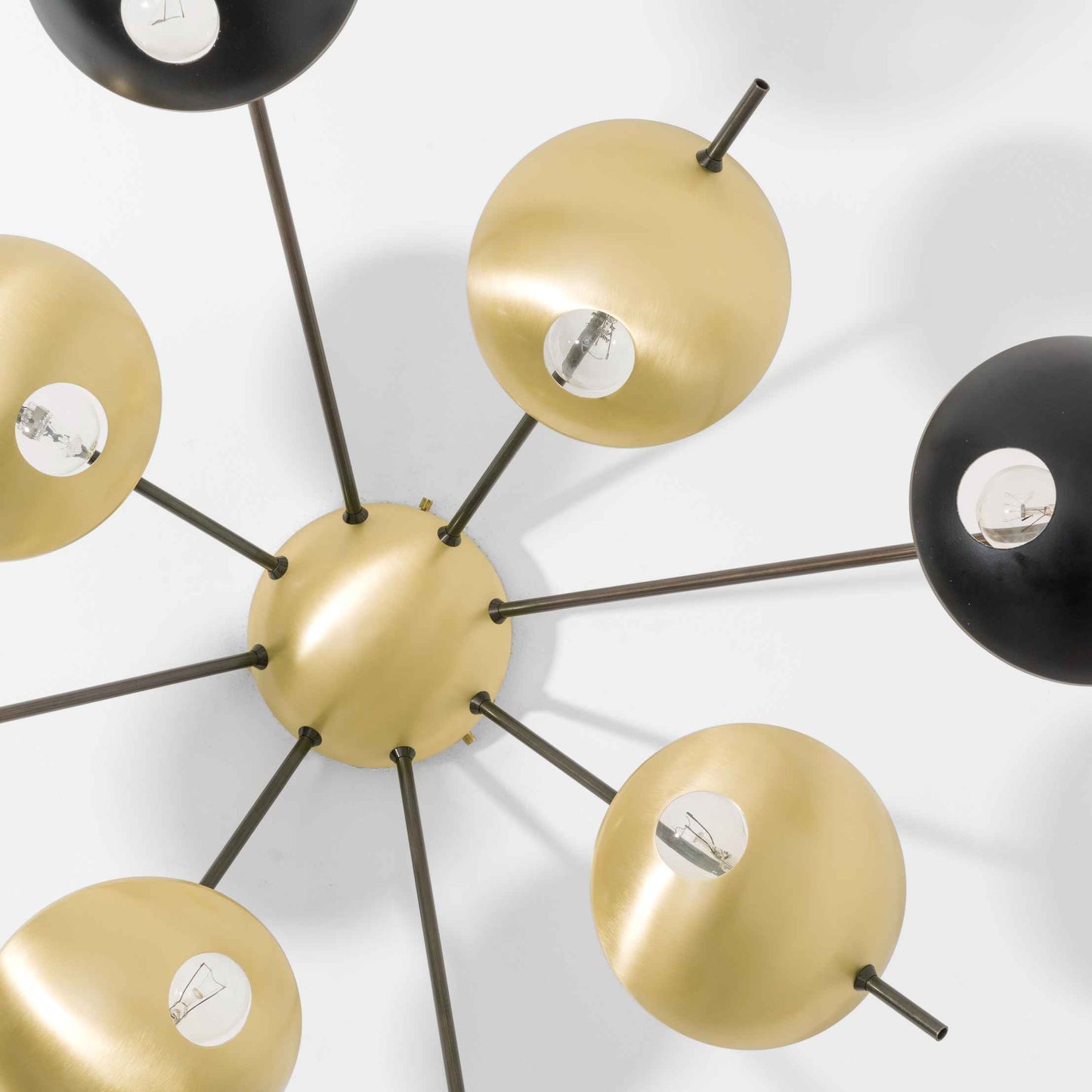 Design for Macha Helios Octo I Ceiling or Wall-Mounted Chromed Opaque Eight-Armed Brass Lamp