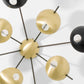 Design for Macha Helios Octo I Ceiling or Wall-Mounted Polished Brushed Eight-Armed Brass Lamp
