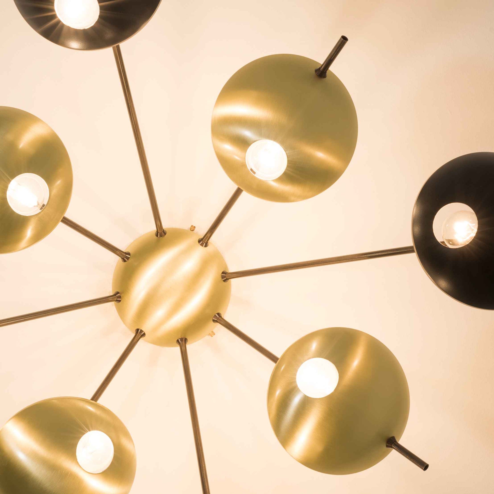 Design for Macha Helios Octo I Ceiling or Wall-Mounted Polished Eight-Armed Brass Lamp