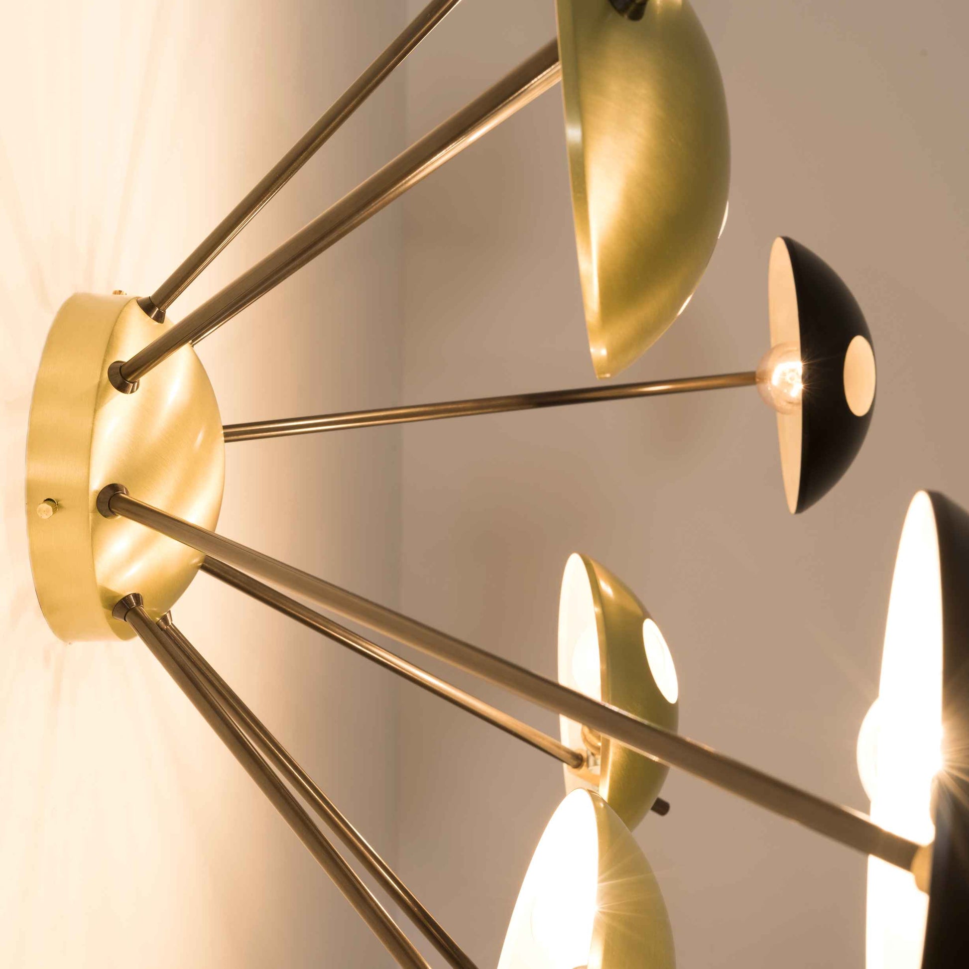 Design for Macha Helios Octo I Ceiling or Wall-Mounted Polished Eight-Armed Brass Lamp