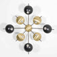 Design for Macha Helios Octo I Ceiling or Wall-Mounted Unpolished Balanced Eight-Armed Brass Lamp