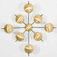 Design for Macha Helios Octo II Ceiling or Wall-Mounted Unpolished Lucid Eight-Armed Brass Lamp