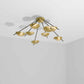 Design for Macha Helios Octo II Ceiling or Wall-Mounted Unpolished Opaque Eight-Armed Brass Lamp