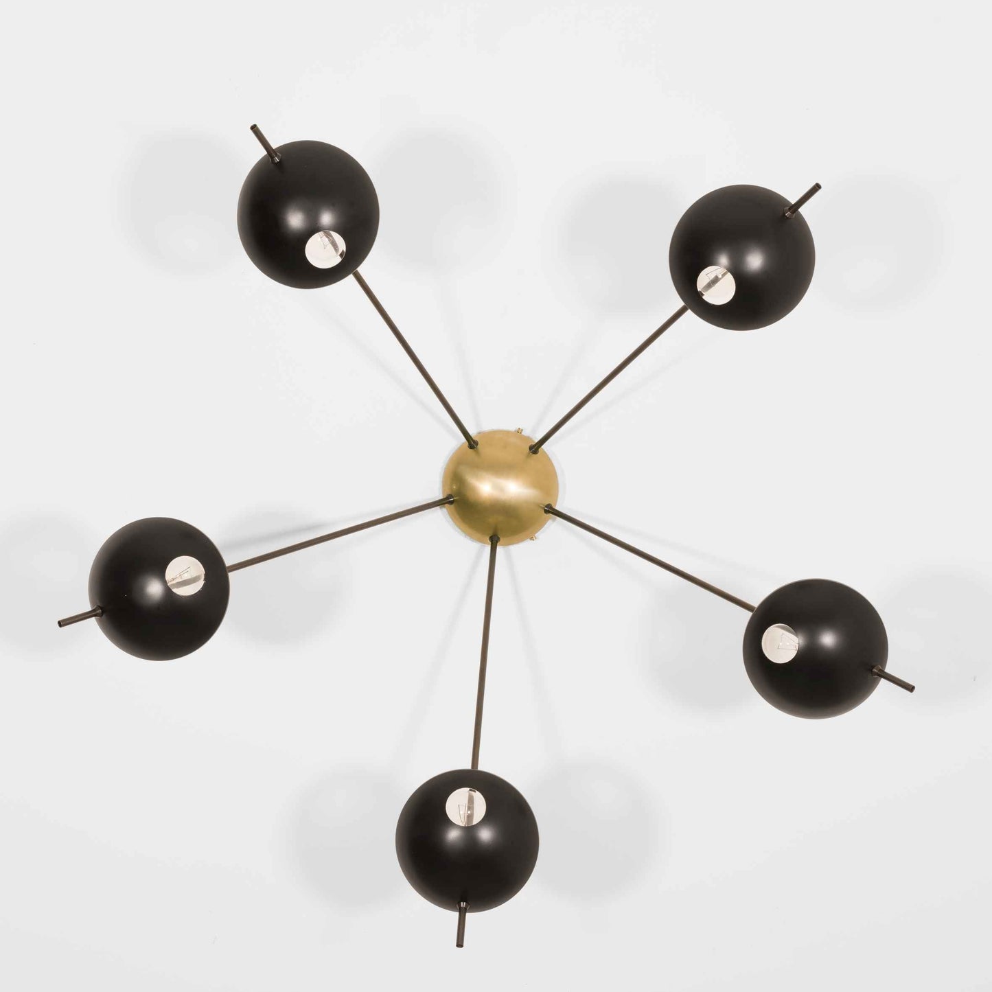 Design for Macha Helios Penta Ceiling or Wall-Mounted Bronze Five-Armed Brass Lamp